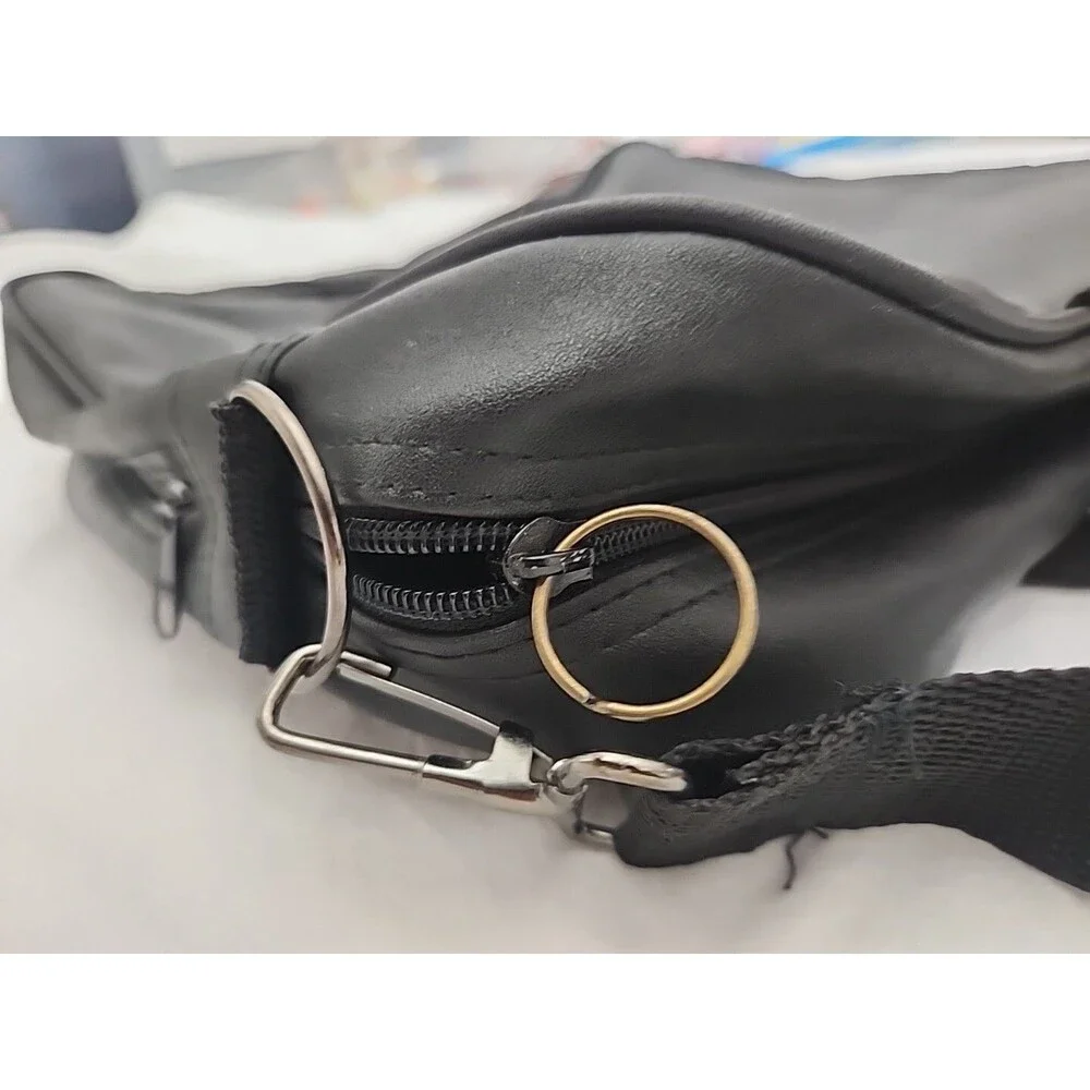 Briefcase Renwick Soft Black Leather Laptop Messenger Bag Case Storage Straps